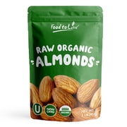 Organic California Almonds, 1 Pound — Non-GMO, Raw, Vegan — by Food to Live