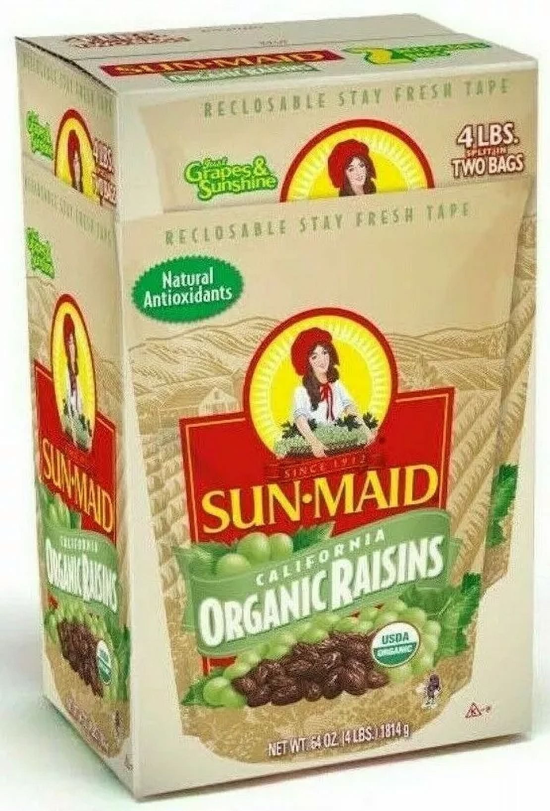Organic California Sun-Dried Raisins 2 Bags-2 Lb, Total 4 Lbs - Walmart.com
