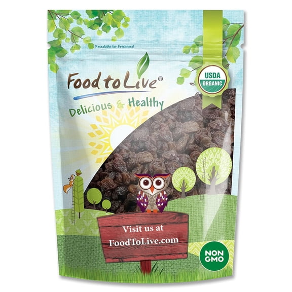 Organic California Thompson Seedless Select Raisins, Oil-Free, 4 Pounds Non-GMO, Kosher, Raw, Vegan by Food to Live
