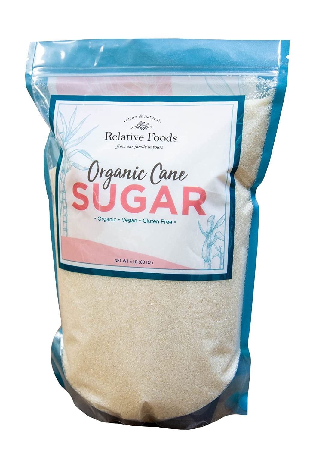 Organic Cane Sugar Crystals (5lb sugar packet) Preservative & bone