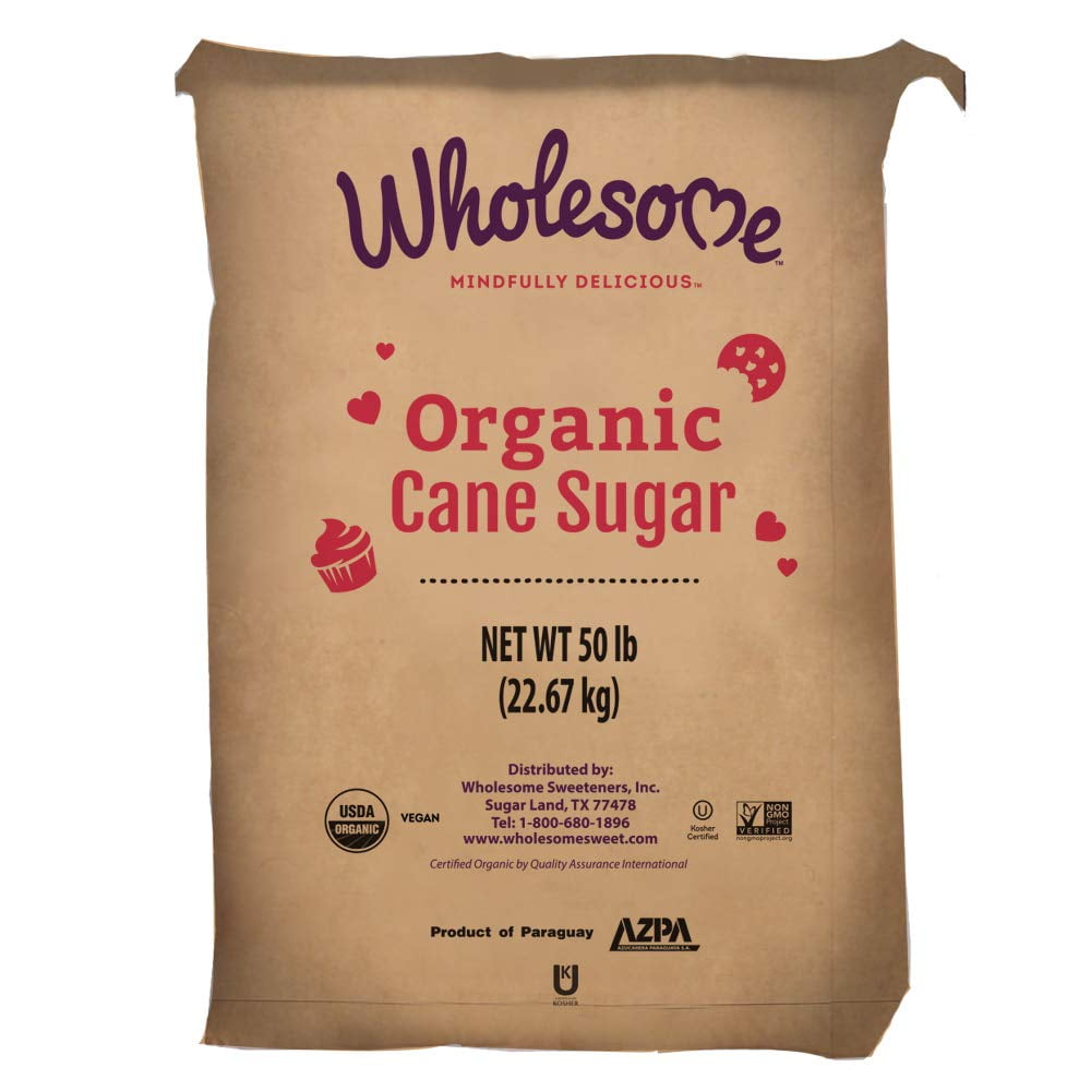 Organic Cane Sugar, Non GMO & Gluten Free, 50 Pound (Pack of 1
