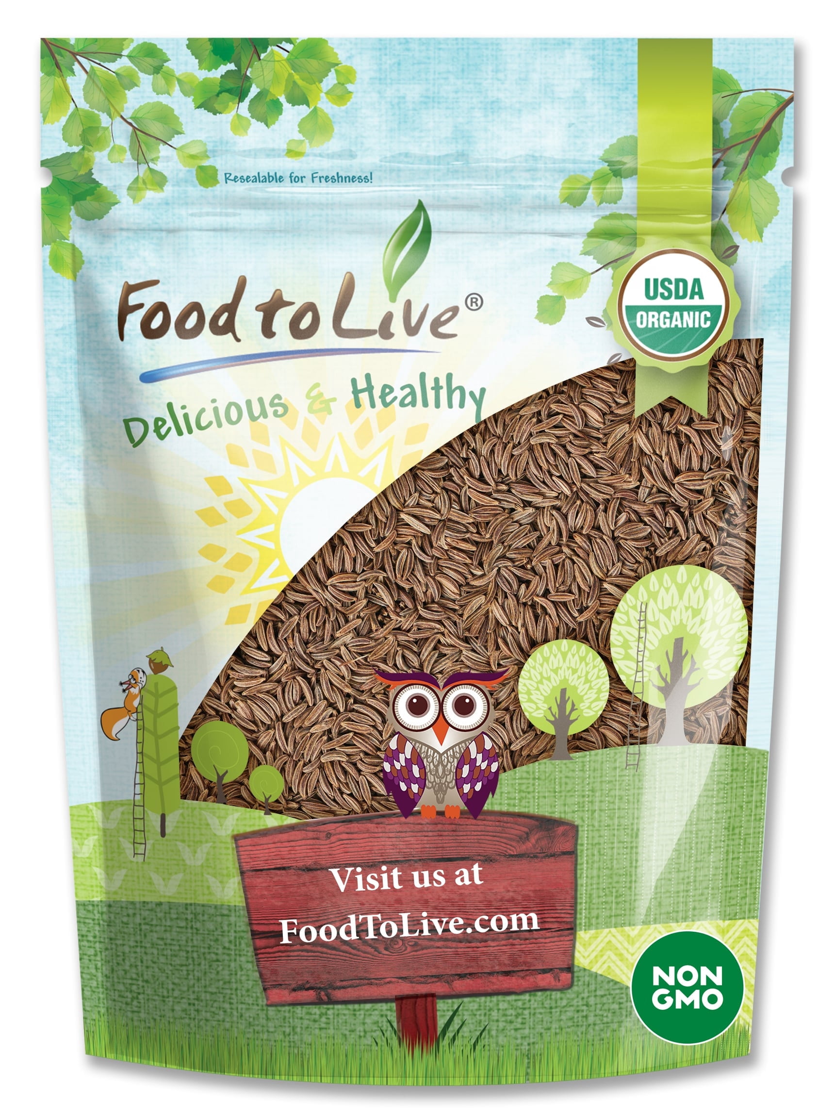 Organic Caraway Seeds, 3 Pounds - Non-GMO, Kosher, Raw, Vegan - by Food to Live
