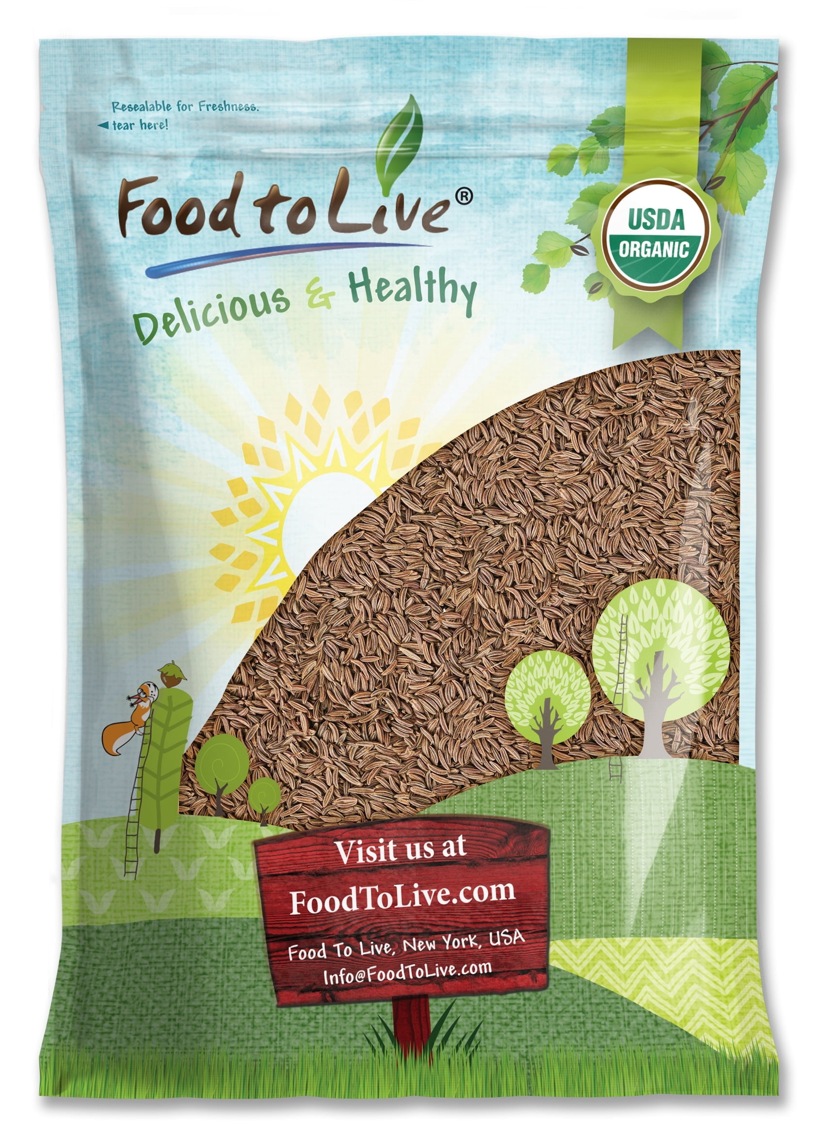 Organic Caraway Seeds, 7 Pounds - Non-GMO, Kosher, Raw, Vegan - by Food to Live