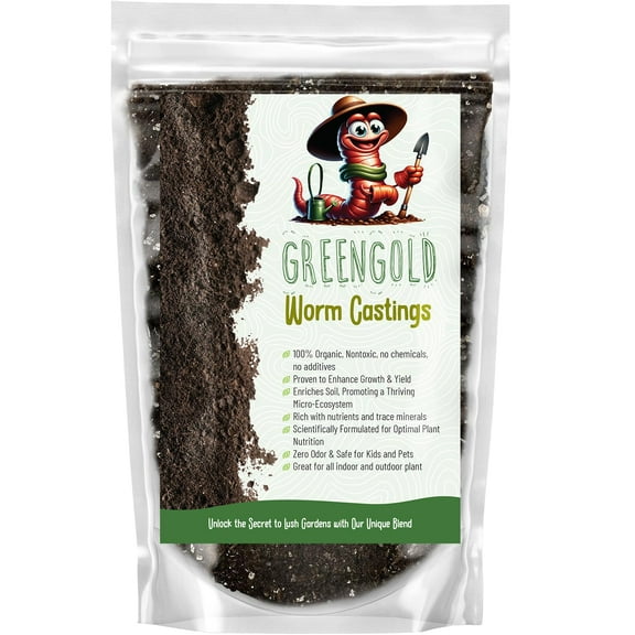 Organic Castings Premium Castings Fertilizer for Nutrient-Rich Soil and Healthy Plant Growth (3 QUARTS)