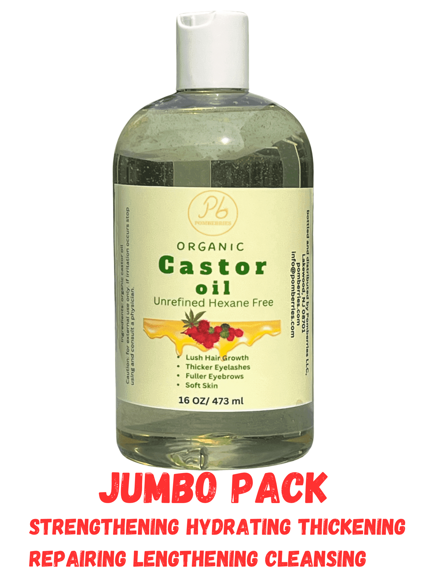 Pure Organic Castor Oil - Hexane Free, Cold Pressed, USP Grade, 4 Oz For Skin & Hair
