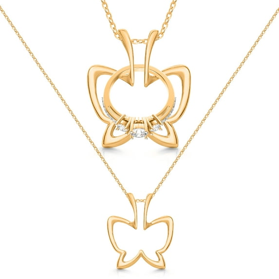 Emily C Original Patented s925 Gold Ring Holder Necklace,Sterling Silver Necklace Ring Holder,Women & Men Wedding Ring Holder Necklace,Women & Men Engagement Ring Necklace Holder, st, Cubic Zirconia