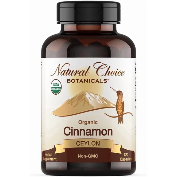 USDA Organic Ceylon Cinnamon Supplement - 120 Capsules