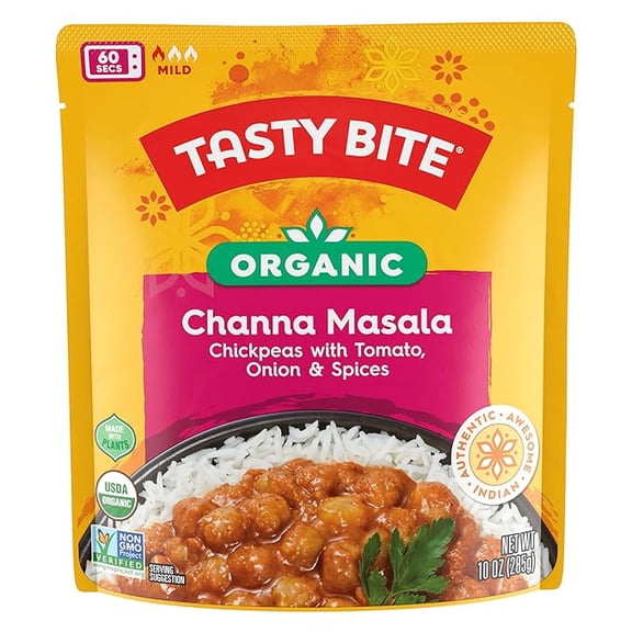 Organic Channa Masala, 10 Ounce, Ready to Eat, Microwavable Entree, Vegan & Gluten Free Pack of 1