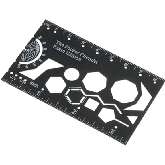 Organic Chemistry Stencil and Drawing Template, Organic Chemistry Model Kit Metal School Lab Laboratory Chemical Engineering Equipment for Chemists Students Molecule Drafting, 3.35 x 2 Inch