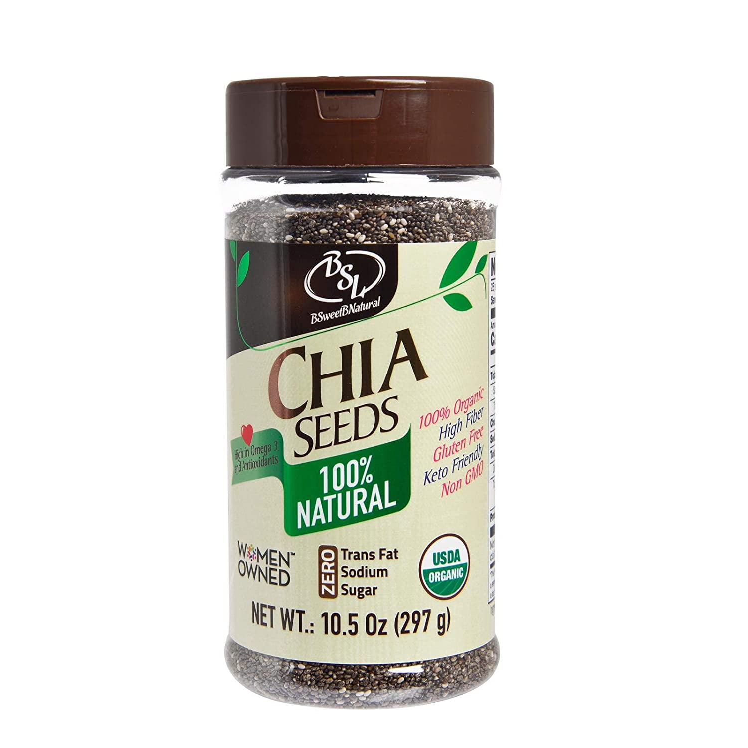 Organic Chia Seeds 10.5 oz Whole Foods Ground Chia Seed for Weight Loss Natural Source of