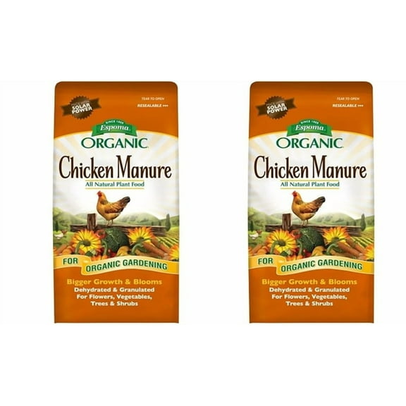 Organic Chicken Manure 3.75 lb. Bag. All Natural & Organic Fertilizer for All Flowers, Vegetables, Trees, and Shrubs. for Organic Gardeninga Organic Chicken Manure - 2 Pack