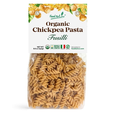 Organic Chickpea Fusilli Pasta, 8.8 OZ (Pack of 1) – Non-GMO, Single Ingredient. No Additives. Made in Italy