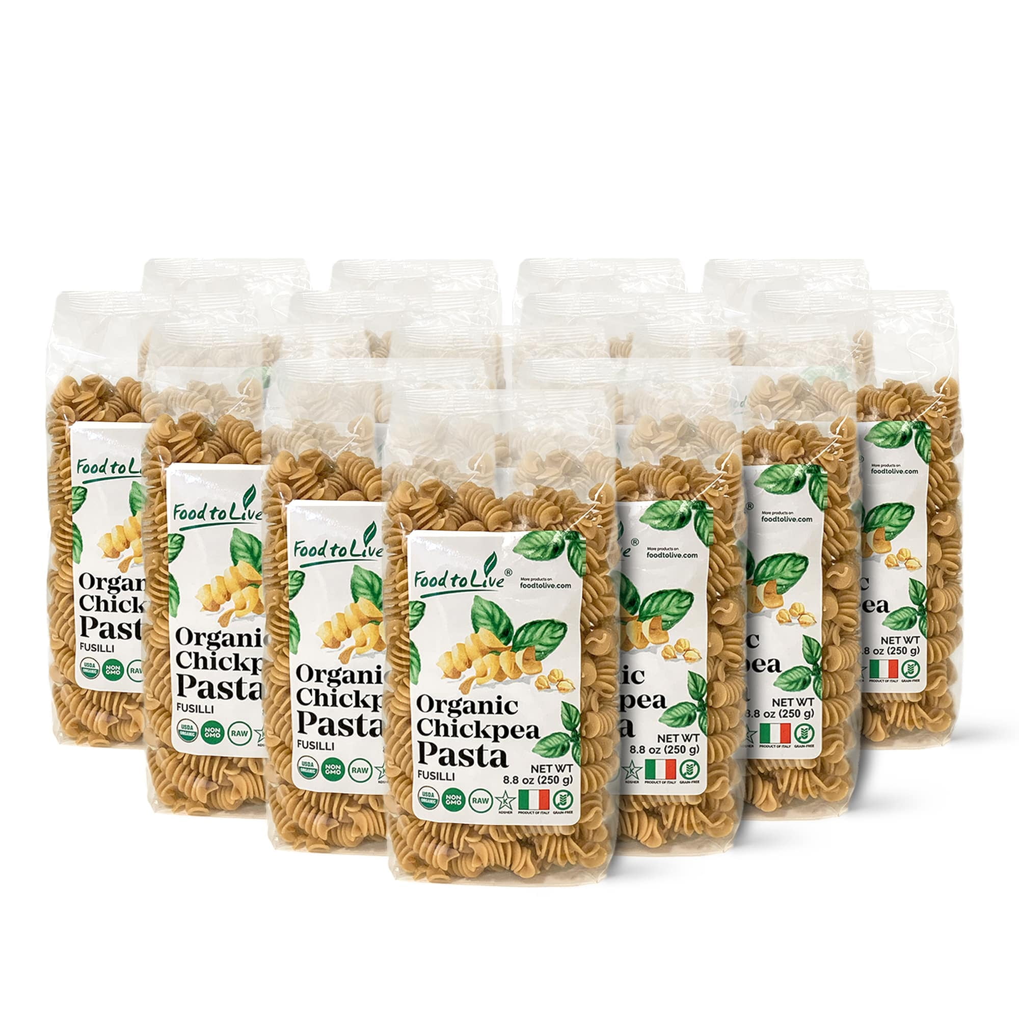 Organic Chickpea Fusilli Pasta, 8.8 OZ (Pack of 14) NonGMO, Single