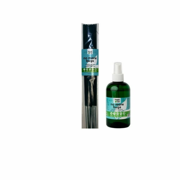 Organic Chix No More Bugs Mosquito Incense Sticks - 1 Bundle of 12 Incense Sticks + 1 4oz Bottle No More Bugs Mosquito Spray