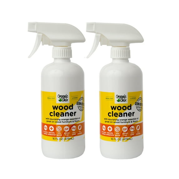 Organic Chix Wood Floor and Surface Cleaner + Refill Options - 2 Pack of 16 Oz Bottles