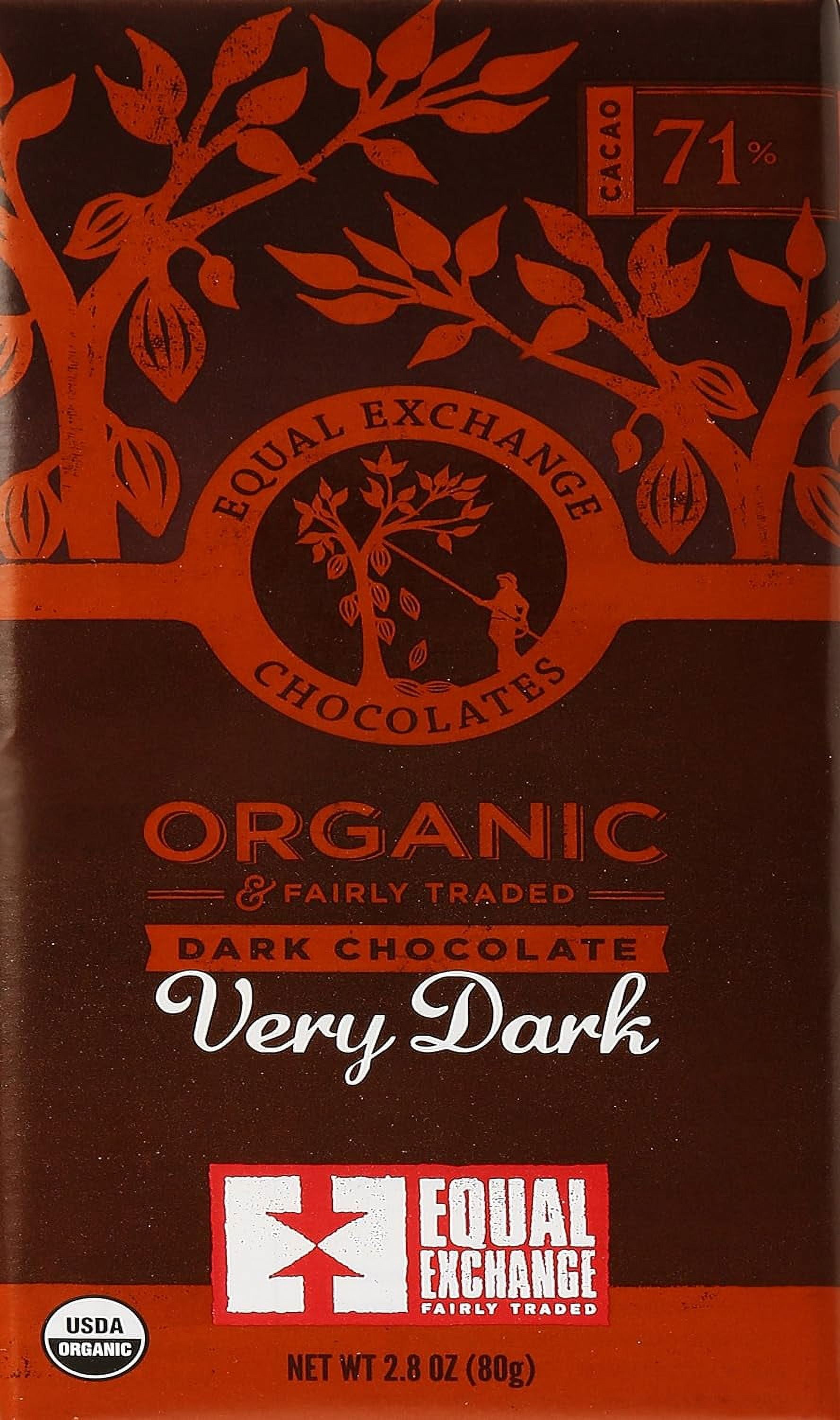 Organic Chocolate Bar, Very Dark, 12 Count