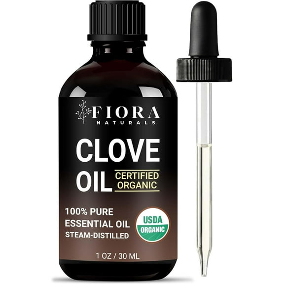 Organic Clove Essential Oil – 100% Pure, USDA Certified Clove Bud Oil for Teeth & Gums, Toothache Relief, Hair Growth