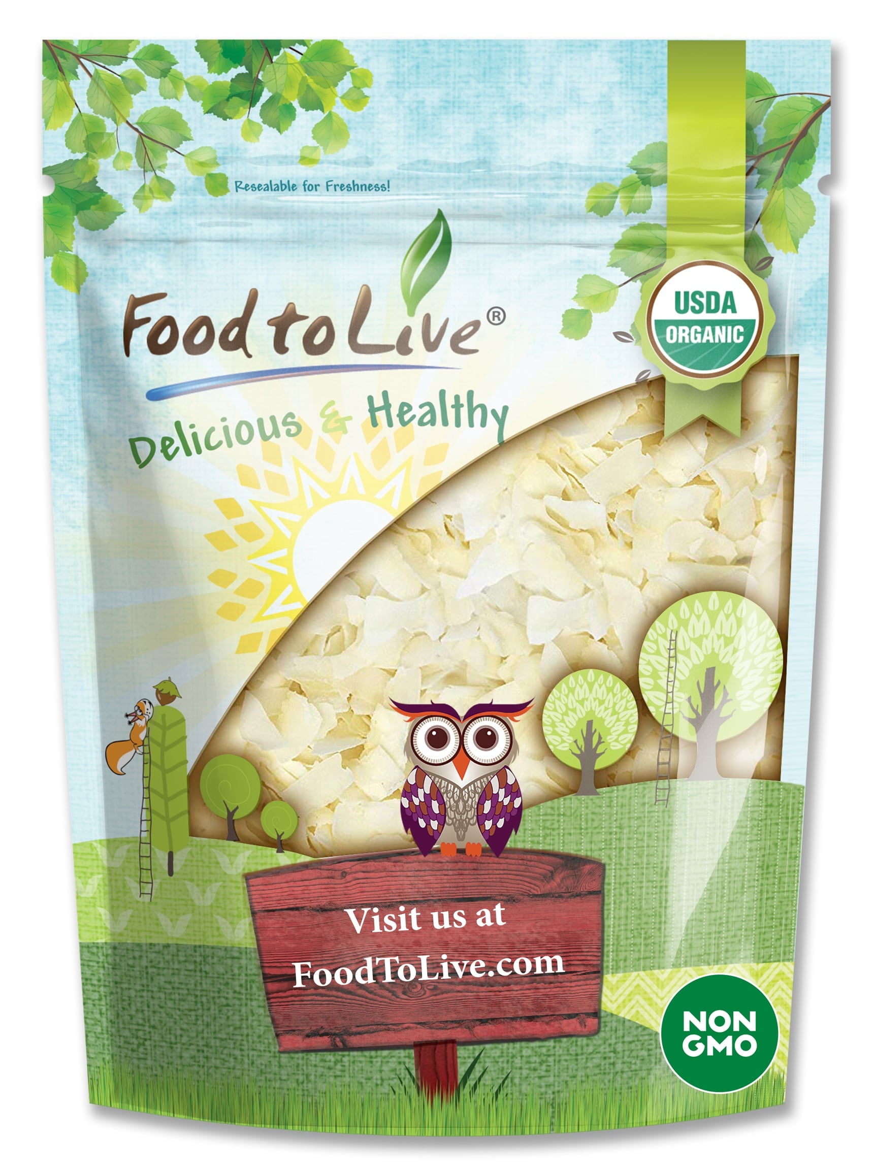 Organic Coconut Chips, 6 Ounces  Non-GMO, Kosher, Raw, Vegan  by Food to Live
