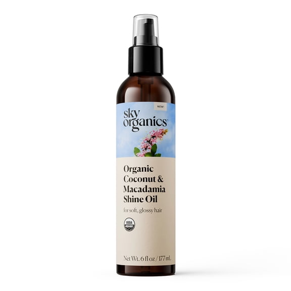 Sky Organics Organic Coconut and Macadamia Hair Shine Oil, 6 fl oz