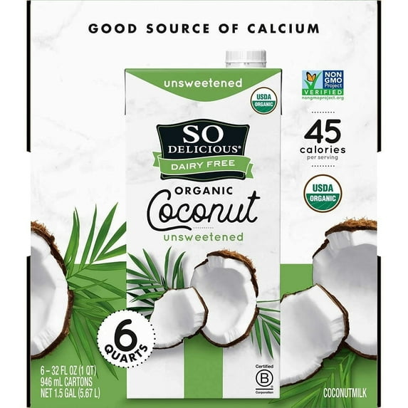 Organic Coconut Milk, Gluten, Dairy, Kosher y Free, 32 Fl Oz (Pack of 6)