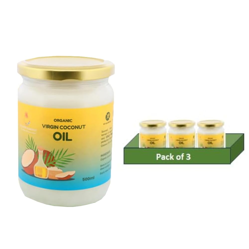 Organic Coconut Oil Pack of 6 Vegan, Grain Free, Halal, NonGMO, USDA