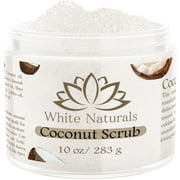 Organic Coconut Scrub, Perfect Gift for Women, Face and Body Exfoliating Scrub, Nourishing and Hydrating Salt Scrub, Gentle Exfoliation and Cleansing by White Naturals