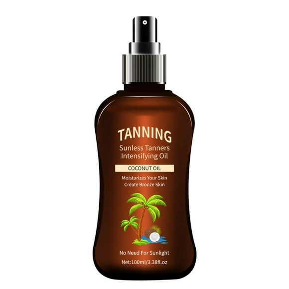 Organic Coconut Tanning Oil Spray, Tanning Bed Lotion, Infused with Organic Lavender Oil | Natural Deep Tanning Accelerator, Moisturizing & Hydrating Tan | Non-Greasy | Vegan & Cruelty-Free
