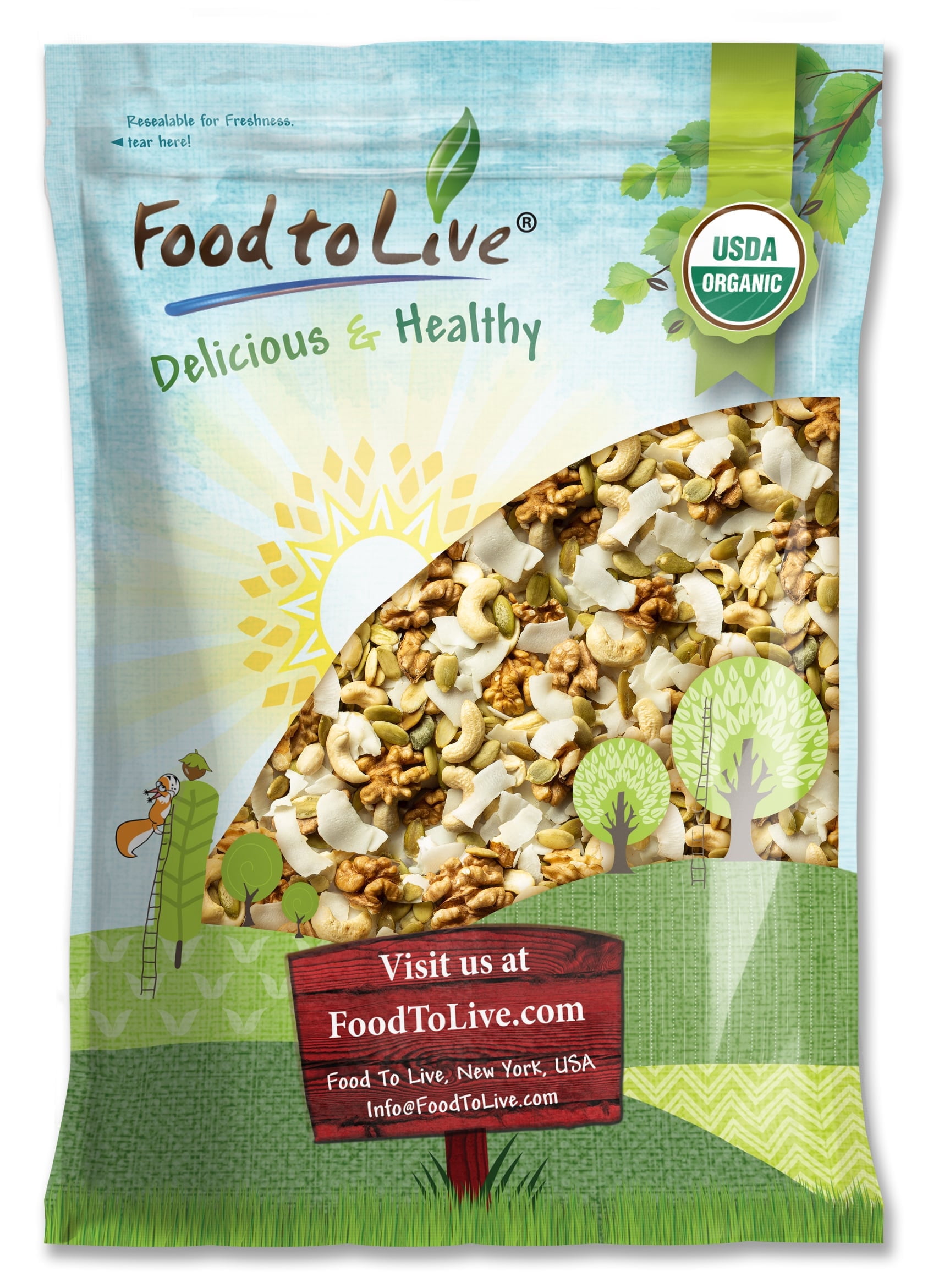 Organic Coconut and Friends Trail Mix, 4 Pounds — Non-GMO, Raw, Vegan, Kosher — by Food to Live