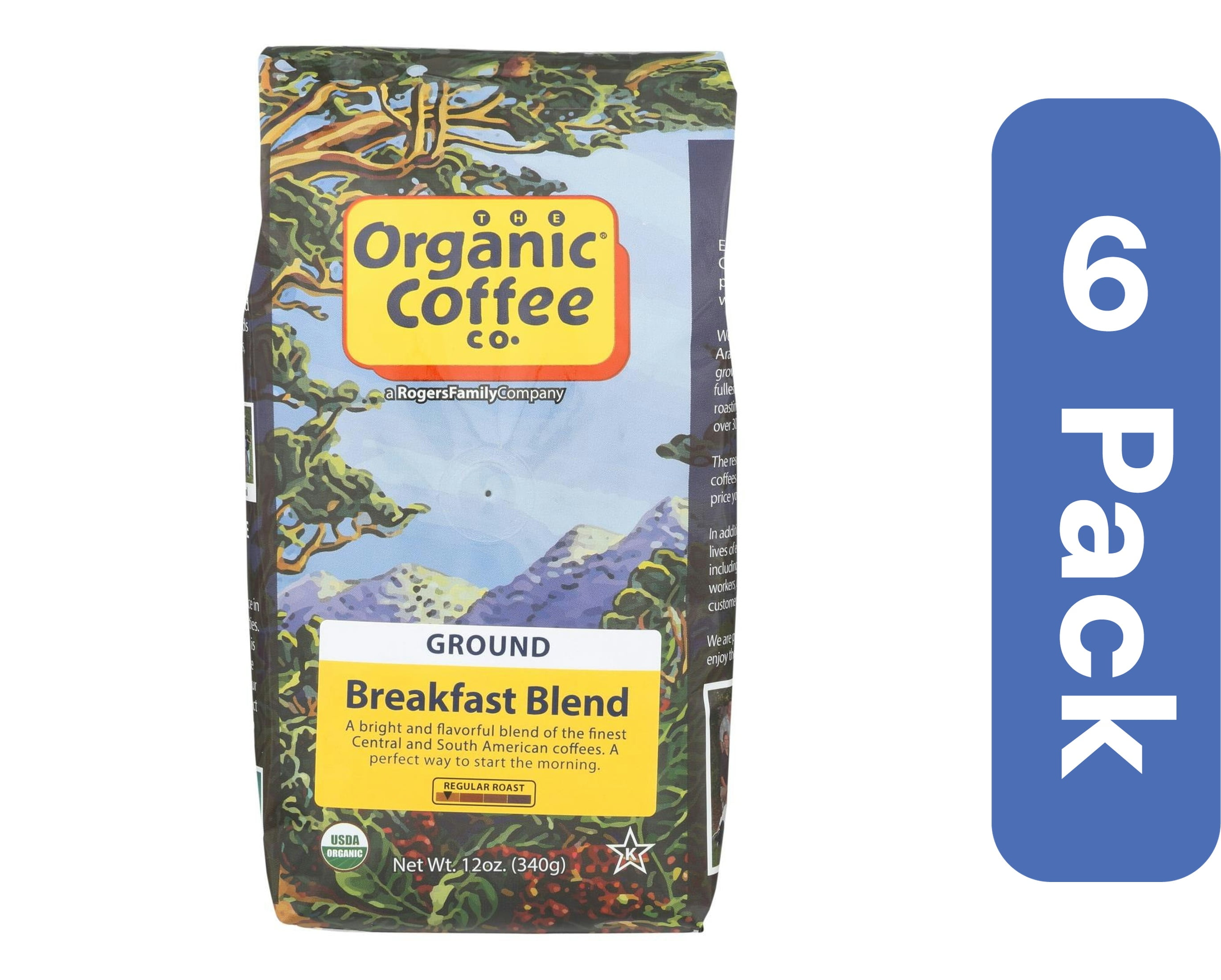 Organic Coffee Co. Ground Breakfast Blend Organic 12 oz (Pack Of 6 ...