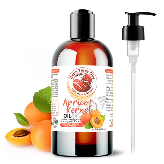 Organic Cold-Pressed Apricot Kernel Oil 100% Pure Skin Hair Face Moisturizer