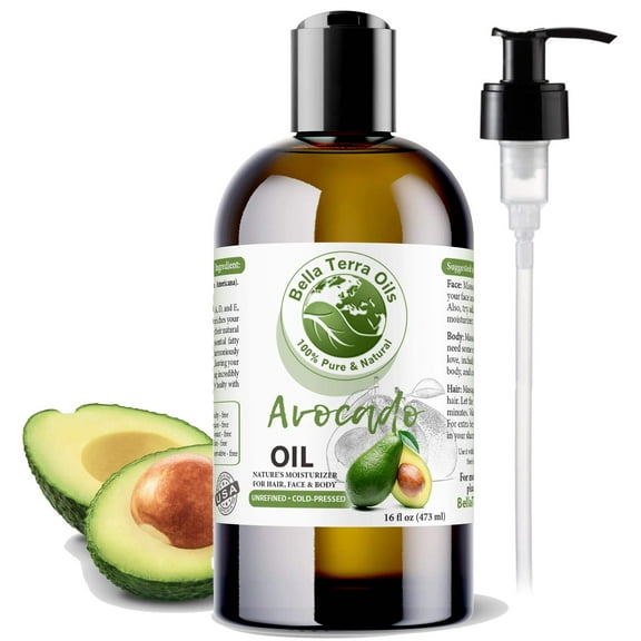 Organic Cold-Pressed Avocado Oil 100% Pure Skin Hair Face Nails Moisturizer