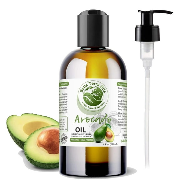 Organic Cold-Pressed Avocado Oil 100% Pure Skin Hair Face Nails Moisturizer