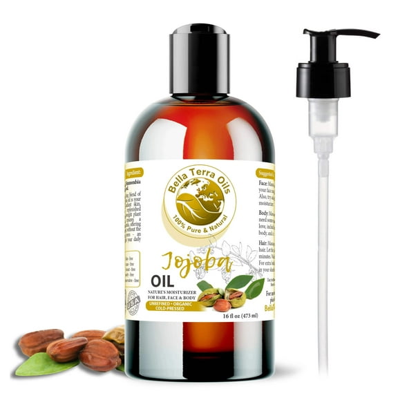 Organic Cold-Pressed Golden Jojoba Oil 100% Pure Skin Hair Face Moisturizer
