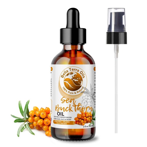 Organic Cold-Pressed Sea Buckthorn Oil 100% Pure Raw Skin Hair Face Anti-Aging