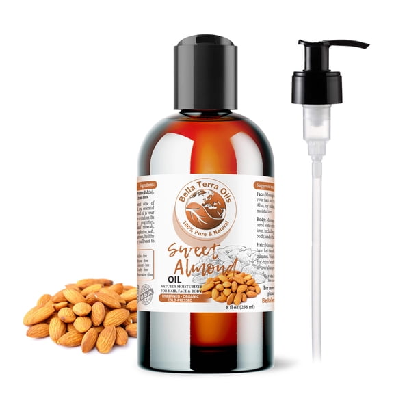Organic Cold-Pressed Sweet Almond Oil 100% Pure Skin Hair Massage Oil