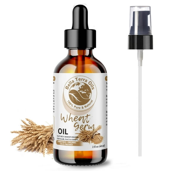 Organic Cold-Pressed Wheat Germ Oil 100% Pure Skin Hair Face Anti-Aging