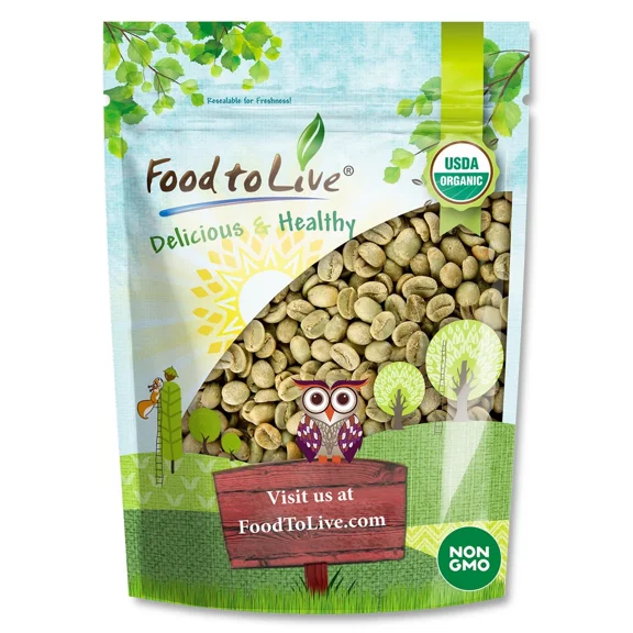 Organic Colombian Huila Arabica Green Coffee Beans, 2.5 Pounds – No-GMO, Vegan, Bulk - by Food to Live
