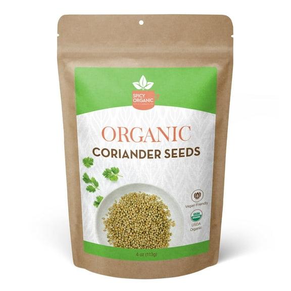 Organic Coriander Seeds - Non-GMO, USDA Organic, Aromatic and Nutty Flavor, Resealable Pack - Perfect for Cooking and Health Benefits