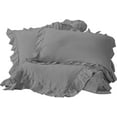 thumbnail image 1 of Delara Organic Cotton Duvet Set, 300 Thread Count, GOTS Certified, 3-Piece Ruffled Duvet cover with 2 Shams, 1 of 5
