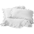 thumbnail image 1 of Delara Organic Cotton Duvet Set, 300 Thread Count, GOTS Certified, 3-Piece Ruffled Duvet cover with 2 Shams, 1 of 5