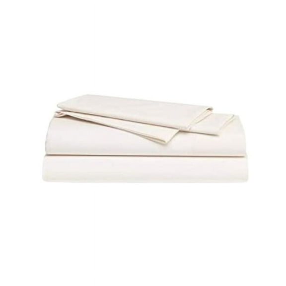 Organic Cotton Bed Sheets Set for Bedroom (Cal King Size, Ivory) 550 Thread Count, GOTS Certified