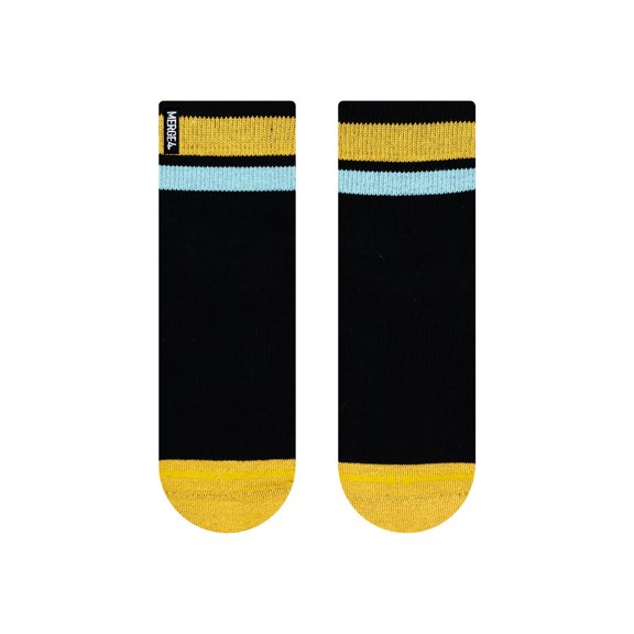 Organic Cotton Black/Orange Quarter Crew Socks
