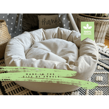 Organic Cotton Dog Bed With Removable Covers Non Toxic Dog Bed Gift For Dog Lovers Eco Friendly Dog Bed Donut Shape Medium Size 18" x 6" Cat Bed Gift For Pet