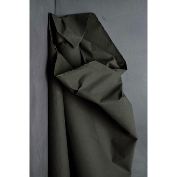 Organic Cotton Dry Oilskin Dress Fabric Archive Olive - per yard