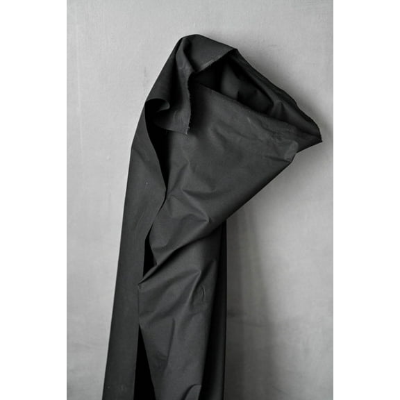 Organic Cotton Dry Oilskin Dress Fabric Black - per yard
