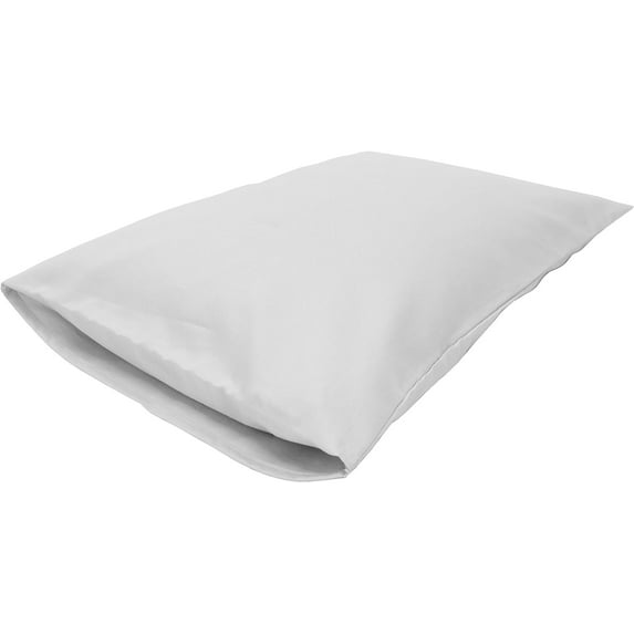 Organic Cotton Fabric 13x18" Toddler Pillowcase - Soft Washable Sateen Pillow Cover - Made in USA, White