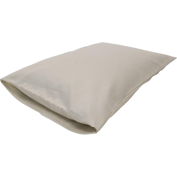 Organic Cotton Fabric 14x20" Pillowcase - Soft Washable Sateen Pillow Cover - Made in USA, Natural