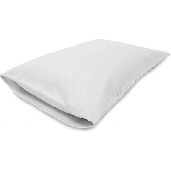 Organic Cotton Fabric 20x26" Standard Pillowcase - Soft Washable Sateen Pillow Cover - Made in USA, White