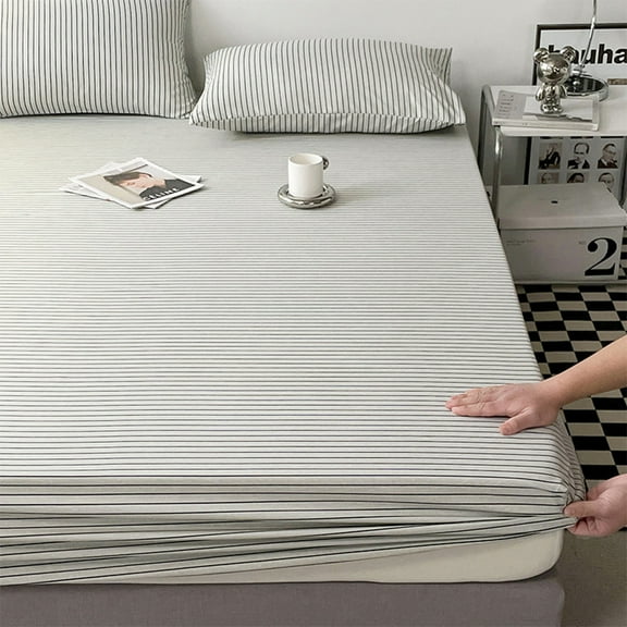 Organic Cotton Fitted Sheet Queen Size, Cooling Percale Weave Lightweight, Snug-Fit, Queen Deep Pocket Fitted Sheet , Deep Pocket , Fitted Sheet