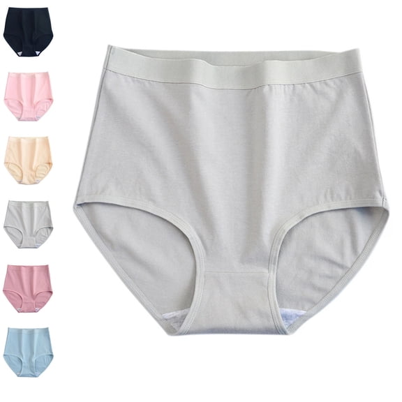 Organic Cotton High Waisted Absorbent Period Underwear for Women High Flow Menstrual Underwear 2025 Light Gray XL